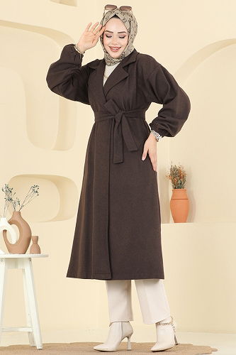 moda selvim Coat 2059ERK1158 Brown - Thumbnail
