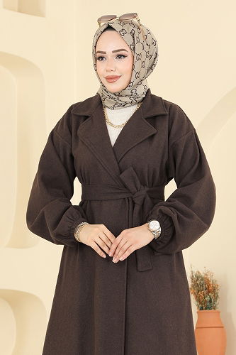 moda selvim Coat 2059ERK1158 Brown - Thumbnail