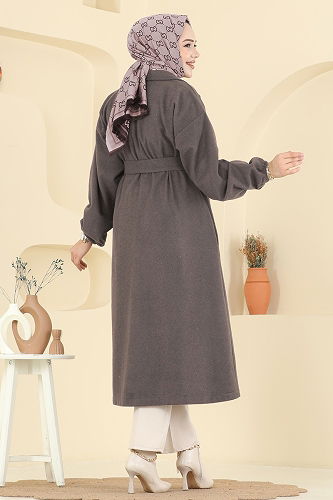 moda selvim Coat 2059ERK1158 Dark Vision - Thumbnail