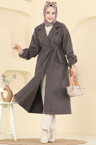 moda selvim Coat 2059ERK1158 Dark Vision - Thumbnail
