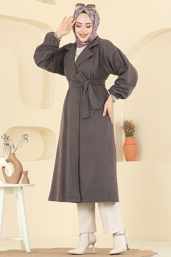moda selvim Coat 2059ERK1158 Dark Vision - Thumbnail