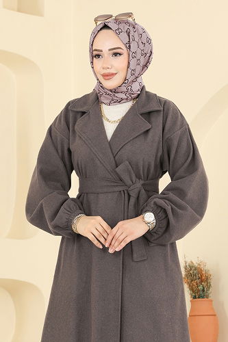 moda selvim Coat 2059ERK1158 Dark Vision - Thumbnail