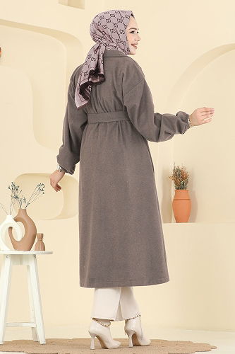 moda selvim Coat 2059ERK1158 Dark Vision - Thumbnail