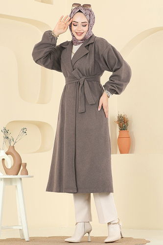 moda selvim Coat 2059ERK1158 Dark Vision - Thumbnail