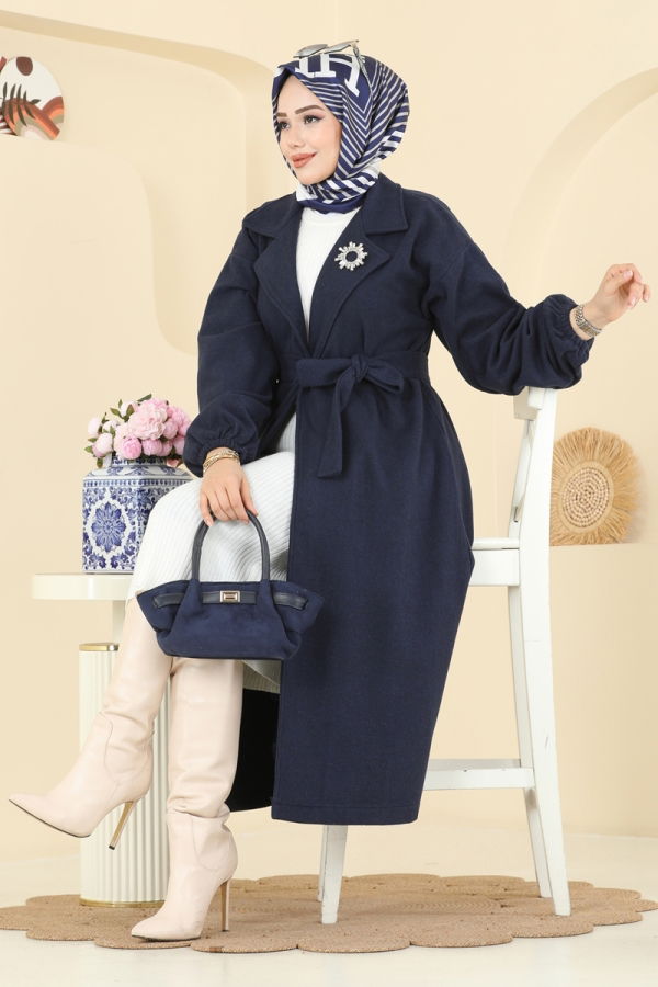Modaselvim Topper Coat 2059ERK1158 Navy Blue