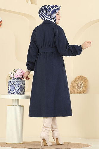 moda selvim Coat 2059ERK1158 Navy Blue - Thumbnail