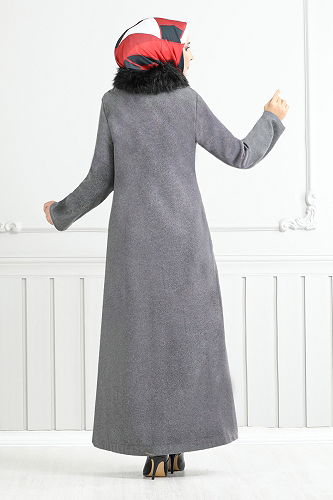 moda selvim Coat 2060BGS895-M Gray - Thumbnail