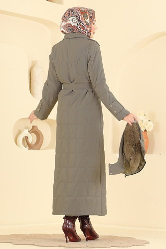 moda selvim معطف بيج 2086GMF1212 - Thumbnail
