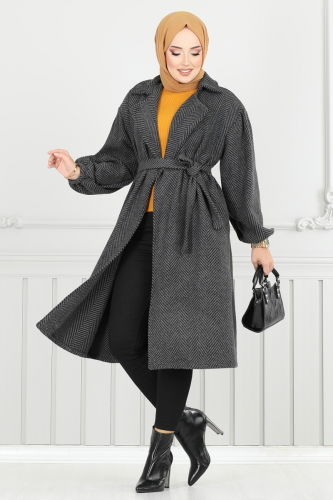 E.V.O. - Coat 211EVO1066 Pattern 2 Black