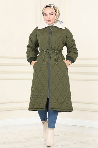 moda selvim 2517SVT808 العفني معطف - Thumbnail