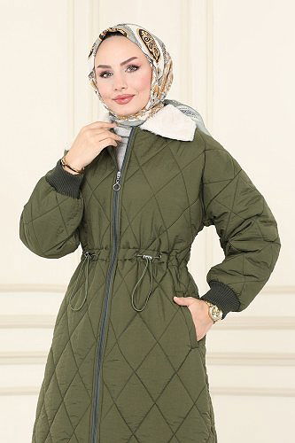 moda selvim 2517SVT808 العفني معطف - Thumbnail