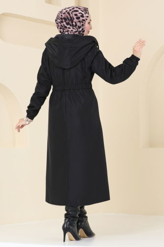 moda selvim Coat 2543SL432 Black - Thumbnail