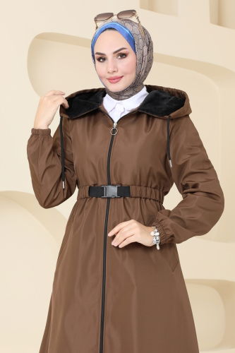 moda selvim Coat 2543SL432 Brown - Thumbnail