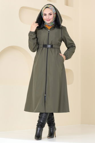 moda selvim Coat 2543SL432 Khaki - Thumbnail