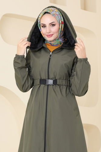 moda selvim Coat 2543SL432 Khaki - Thumbnail