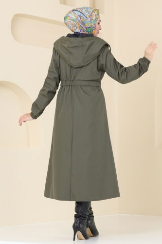 moda selvim Coat 2543SL432 Khaki - Thumbnail