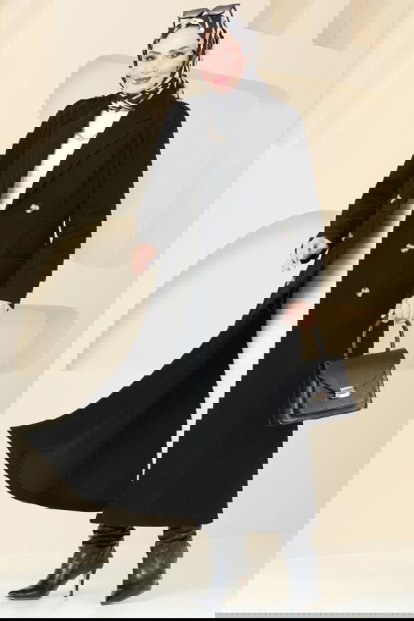 Modaselvim خصم صافٍ20%+20% في سلة التسوق معطف أسود 2627SVT808