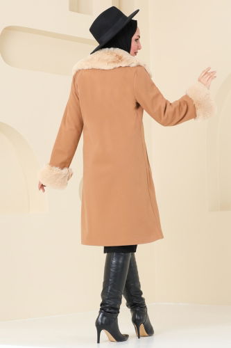 moda selvim Coat 2628SVT808 Latte - Thumbnail