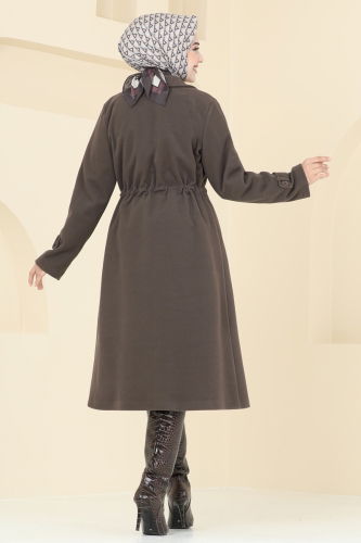 moda selvim Coat 2636SVT808 Brown - Thumbnail