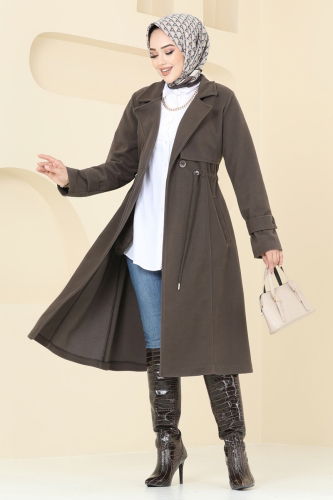 moda selvim Coat 2636SVT808 Brown - Thumbnail