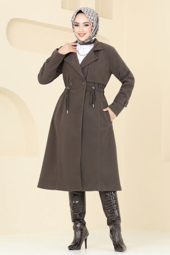 moda selvim Coat 2636SVT808 Brown - Thumbnail