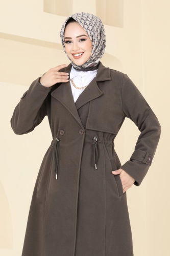 moda selvim Coat 2636SVT808 Brown - Thumbnail