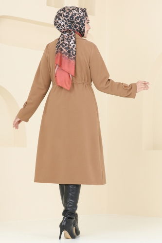 moda selvim Coat 2636SVT808 Latte - Thumbnail