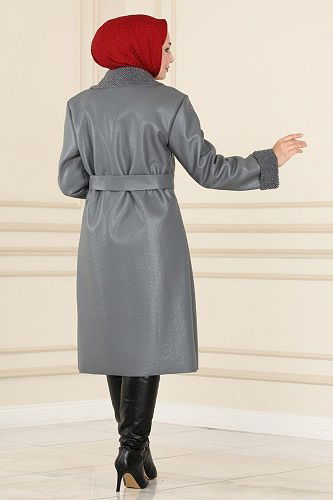 moda selvim Coat 270MP806 Anthracite - Thumbnail