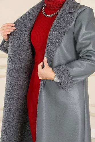 moda selvim Coat 270MP806 Anthracite - Thumbnail