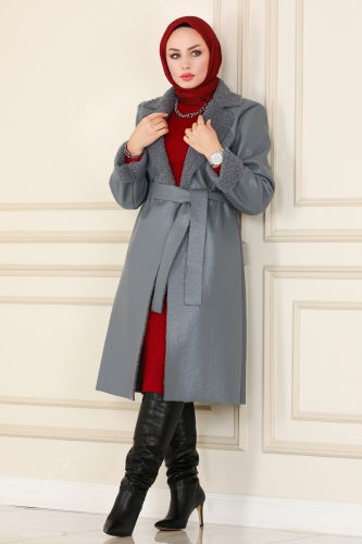 moda selvim COAT 270MP806 Anthracite - Thumbnail