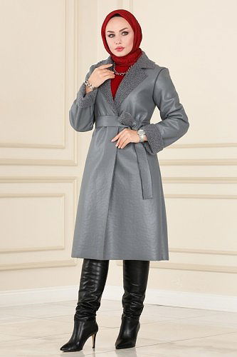 moda selvim Coat 270MP806 Anthracite - Thumbnail