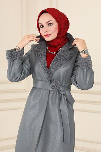 moda selvim Coat 270MP806 Anthracite - Thumbnail