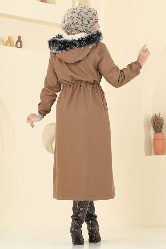 moda selvim Coat 2816MSA980 Tan - Thumbnail