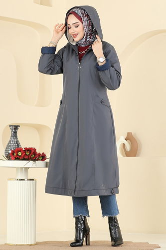 moda selvim Coat 2825MSA980 Anthracite - Thumbnail
