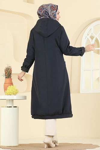 moda selvim Coat 2825MSA980 Navy Blue - Thumbnail