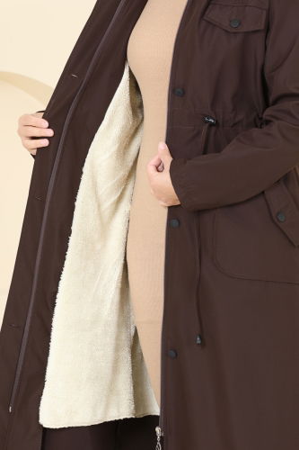 moda selvim Coat 3024KTR750 Brown - Thumbnail