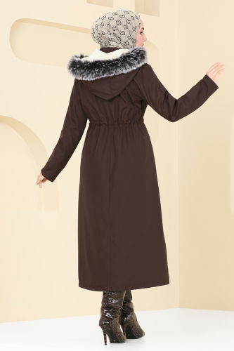 moda selvim Coat 3024KTR750 Brown - Thumbnail