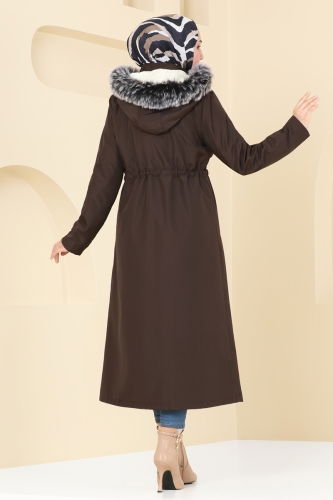 moda selvim Coat 3026KTR750 Brown - Thumbnail