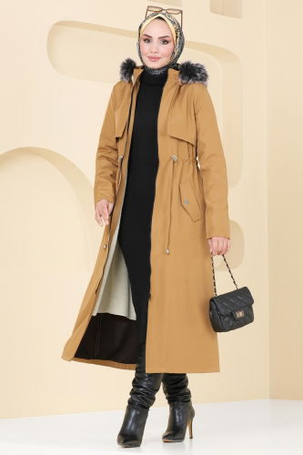 moda selvim Coat 3026KTR750 Light Tan - Thumbnail