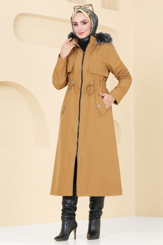 moda selvim Coat 3026KTR750 Light Tan - Thumbnail