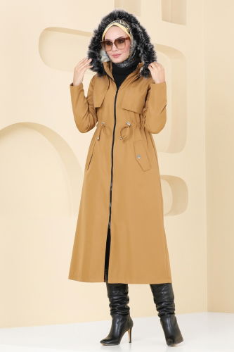 moda selvim Coat 3026KTR750 Light Tan - Thumbnail