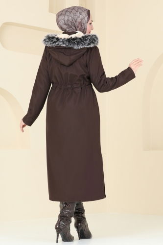 moda selvim Coat 3027KTR750 Brown - Thumbnail