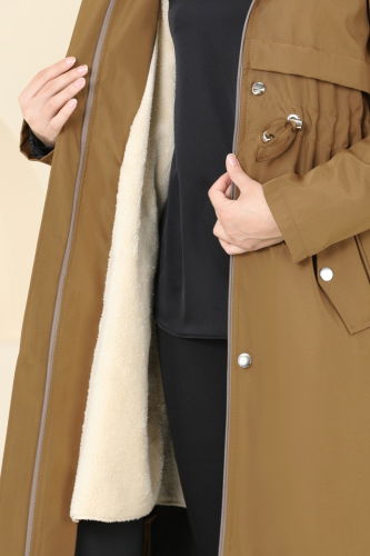 moda selvim Coat 3027KTR750 Tan - Thumbnail