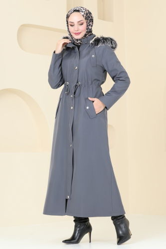 moda selvim Coat 3028KTR750 Anthracite - Thumbnail