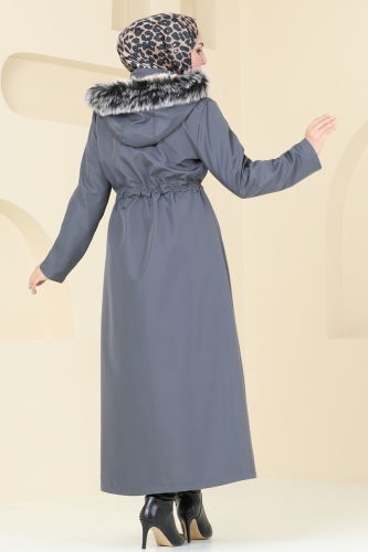 moda selvim Coat 3028KTR750 Anthracite - Thumbnail