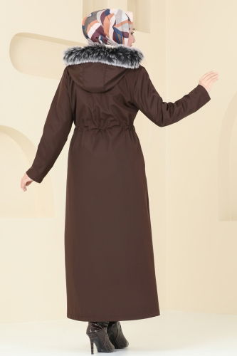 moda selvim Coat 3028KTR750 Brown - Thumbnail