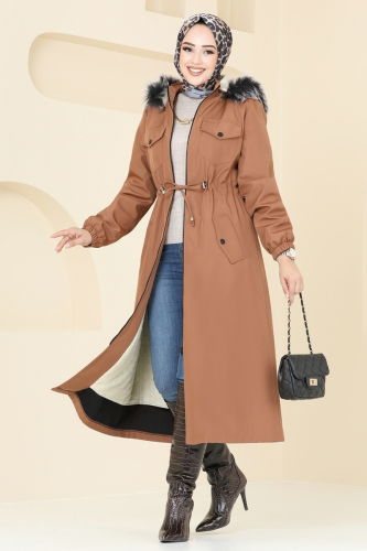 moda selvim Coat 3029KTR750 Tan - Thumbnail