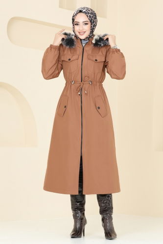 moda selvim Coat 3029KTR750 Tan - Thumbnail