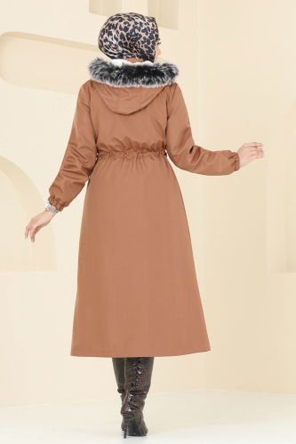 moda selvim Coat 3029KTR750 Tan - Thumbnail