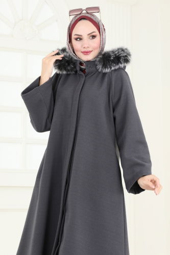 moda selvim Coat 3031KTR750 Anthracite - Thumbnail